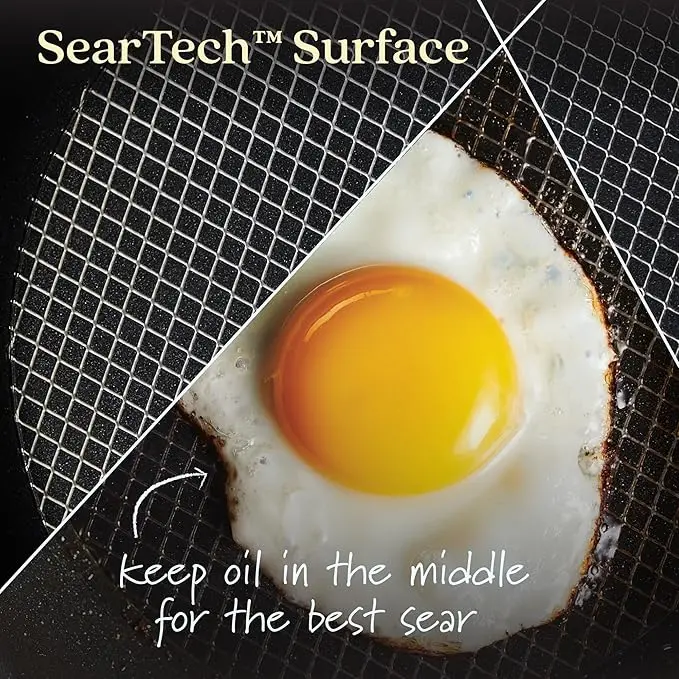 Anolon X Aluminum Nonstick Cookware Frying Pans/Skillet Set, 8.25 Inch and 10 Inch - Dark Gray image 3