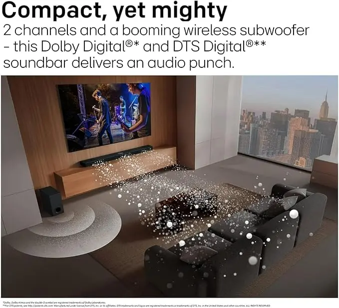 LG S40T 2.1 ch.Soundbar with Wireless Subwoofer, TV Synergy, Wow Interface, AI Sound Pro (2024 New Model) image 3