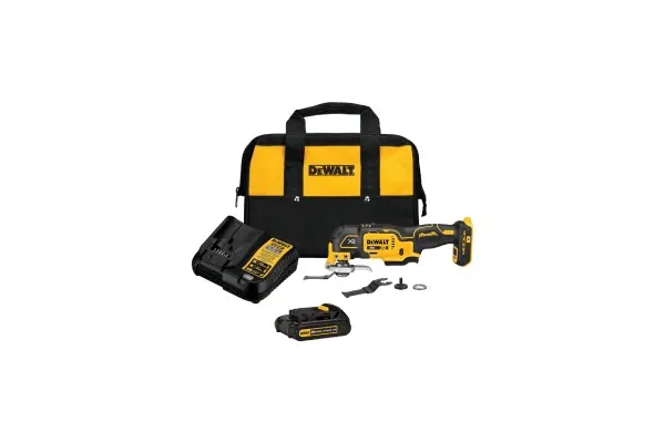 DEWALT 20V MAX XR Oscillating Tool Kit with Blades, 3 Speed Cordless Brushless Multitool, Up to 20,000 OPM, LED Light, Battery and Charger Included (DCS356C1) image
