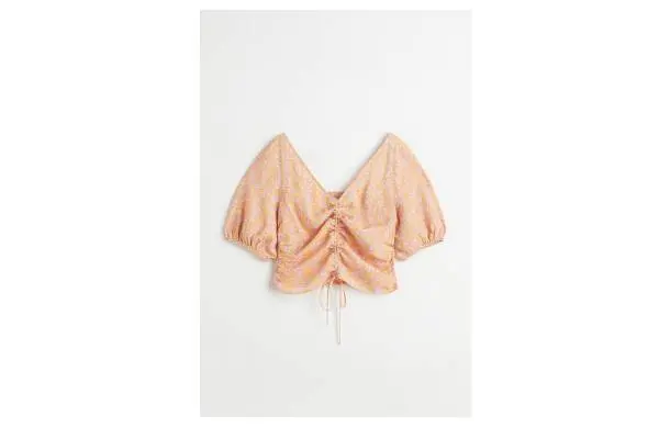 V-neck Drawstring Blouse image