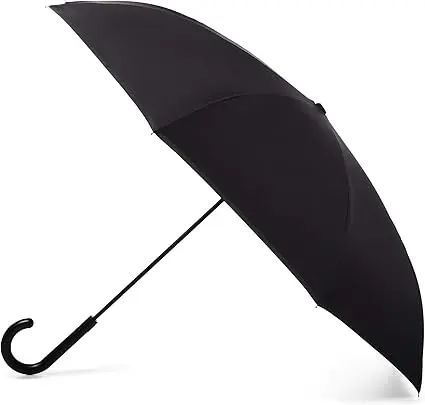 Totes InBrella - Reverse Close Umbrella with Invisible Water Repellent Coating - Auto Close, Inverted, Dripless, and Stormproof for Rainy Weather image 4