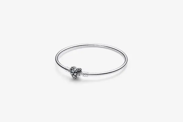 FINAL SALE - Celestial Heart Clasp Bangle Sterling silver image 1