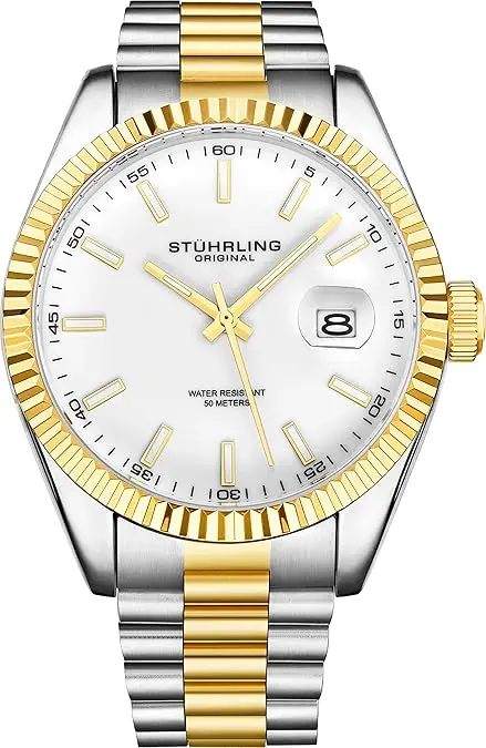 Stuhrling Original Men's Symphony Regent Coronet Stainless Steel Bracelet Watch image 1