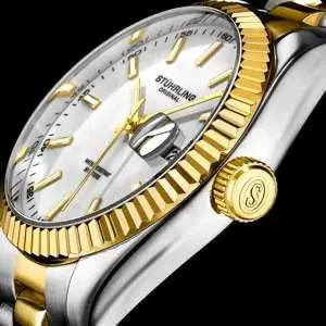 Stuhrling Original Men's Symphony Regent Coronet Stainless Steel Bracelet Watch image 4