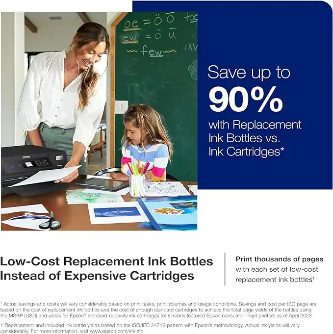 Epson EcoTank ET-2850 Wireless Color All-in-One Cartridge-Free Supertank Printer with Scan, Copy and Auto 2-Sided Printing - Black, Medium image 2