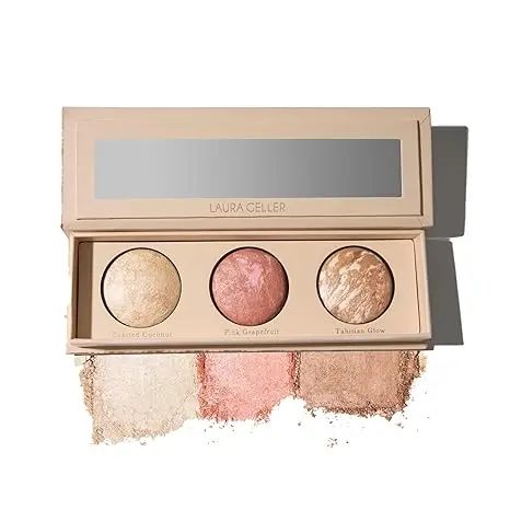 LAURA GELLER NEW YORK Geller's Greatest Lift-n-Glow Baked Trio Palette - Highlighter, Blush, Bronzer - All Skin Tones image 1