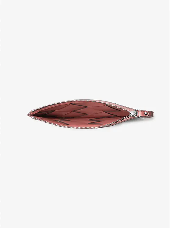Jet Set Travel Extra-Large Woven Leather Wristlet image 2