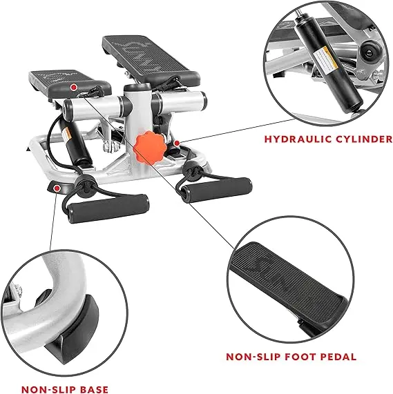 Sunny Health & Fitness Mini Steppers for Exercise at Home, Stair Step Workout Machine, Full Body Cardio Equipment, with Optional Free SunnyFit App Connection and Resistance Band image 3