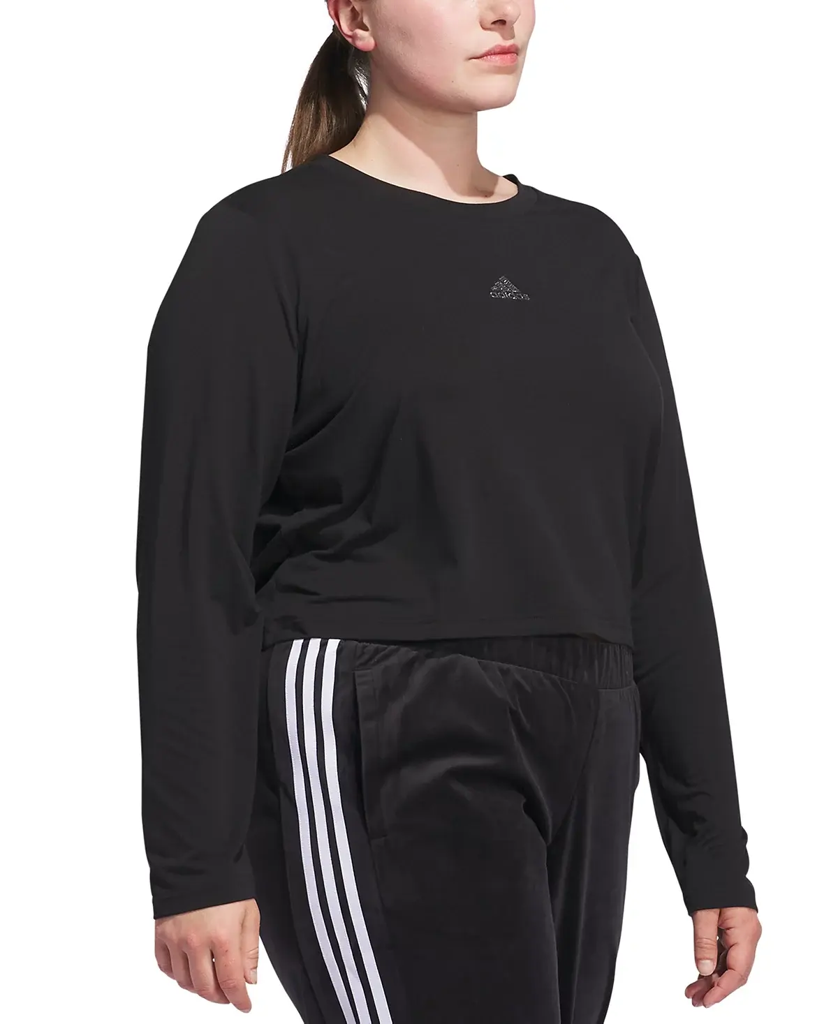 Adidas Plus Size Studded Logo Long-Sleeve T-Shirt image 6