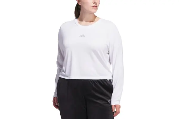 Adidas Plus Size Studded Logo Long-Sleeve T-Shirt image