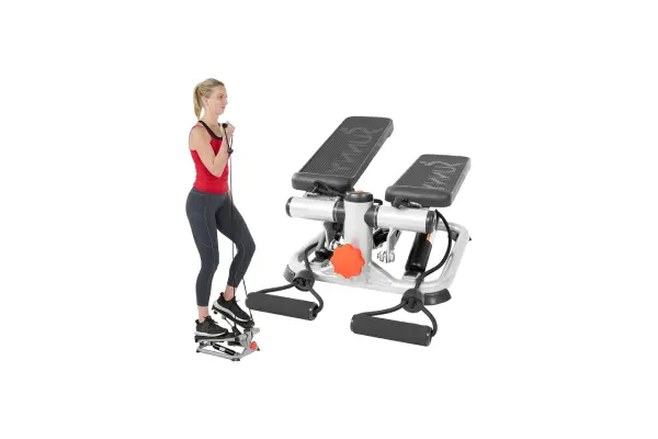 Sunny Health & Fitness Mini Steppers for Exercise at Home, Stair Step Workout Machine, Full Body Cardio Equipment, with Optional Free SunnyFit App Connection and Resistance Band image