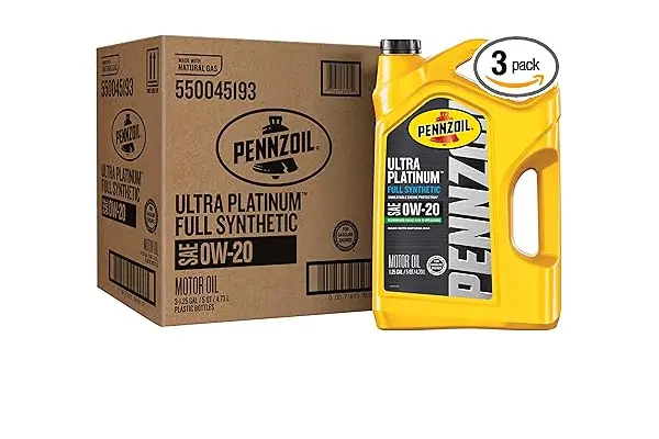 Pennzoil Ultra Platinum Full Synthetic 0W-20 Motor Oil, 5 Quart (3 Pack) image