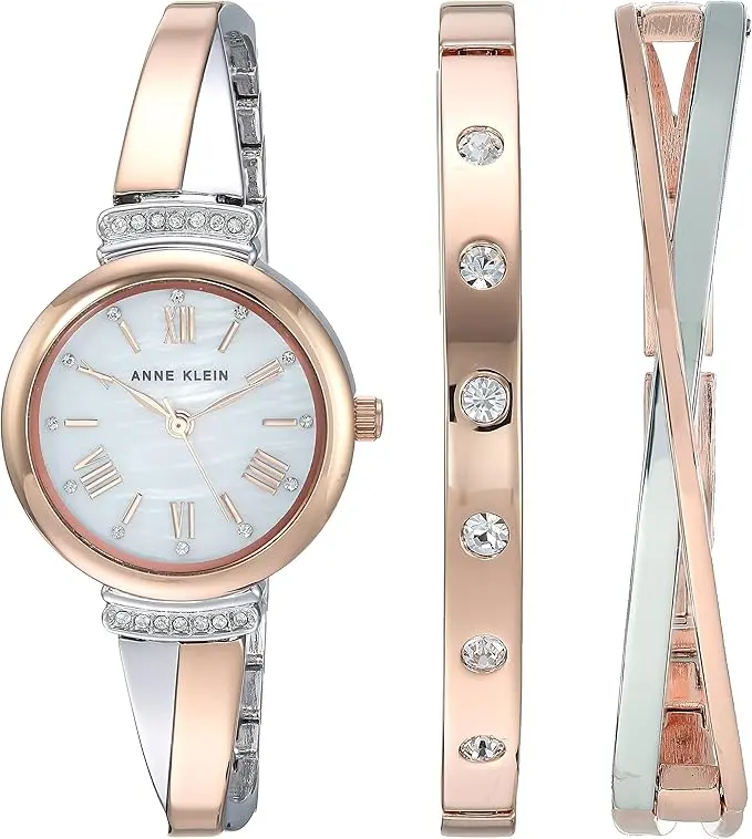 Anne Klein Women's Premium Crystal Accented Bangle Watch Set, AK/2245 image 1
