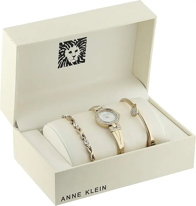 Anne Klein Women's Premium Crystal Accented Bangle Watch and Bracelet Set image 4