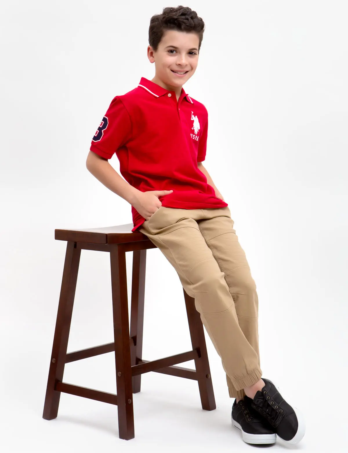 BOYS PIQUE SOLID POLO SHIRT image 1