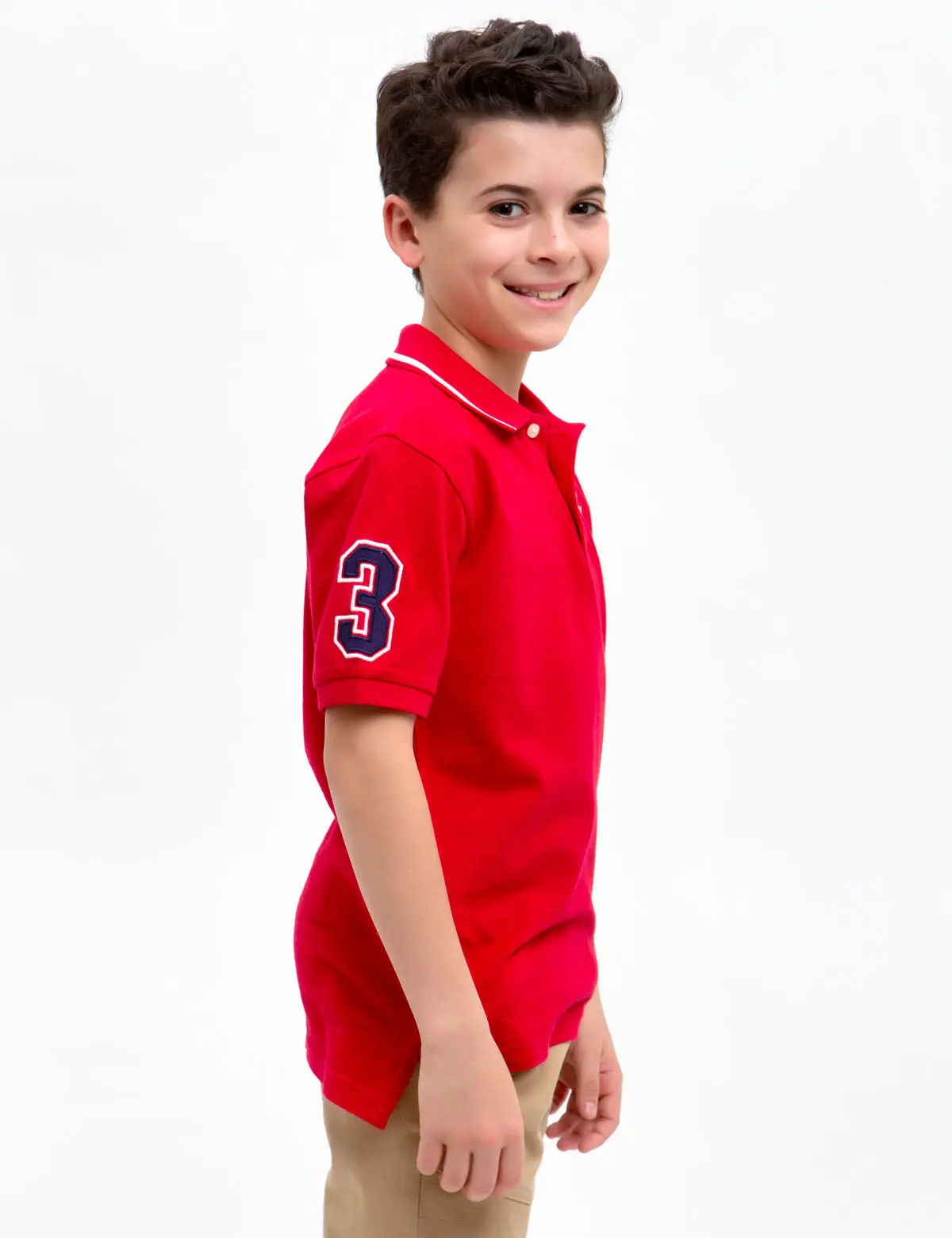 BOYS PIQUE SOLID POLO SHIRT image 2