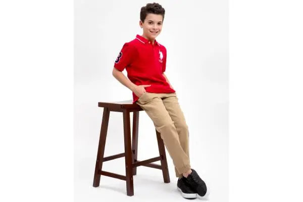 BOYS PIQUE SOLID POLO SHIRT image