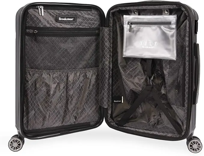Nelson Spinner Suitcase, Black, Carry-On image 2