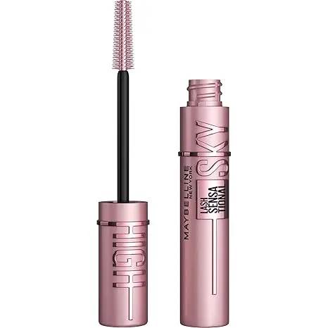 Maybelline Lash Sensational Sky High Washable Mascara Makeup, Volumizing, Lengthening, Defining, Curling, Multiplying, Buildable Formula, Blackest Black, 1 Count image 1