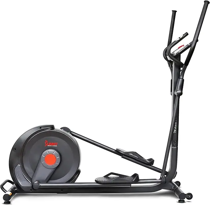 Sunny Health & Fitness Smart 17" Stride Elliptical Machine Trainer w/Built-In Pulse Sensor & 16-Level Tension for Home Exercises, Free SunnyFit App Bluetooth Link, Optional Electro-Magnetic Resistance image 1
