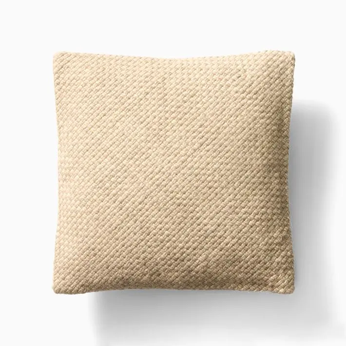 Heathered Basketweave Wool Pillow Cover image 1