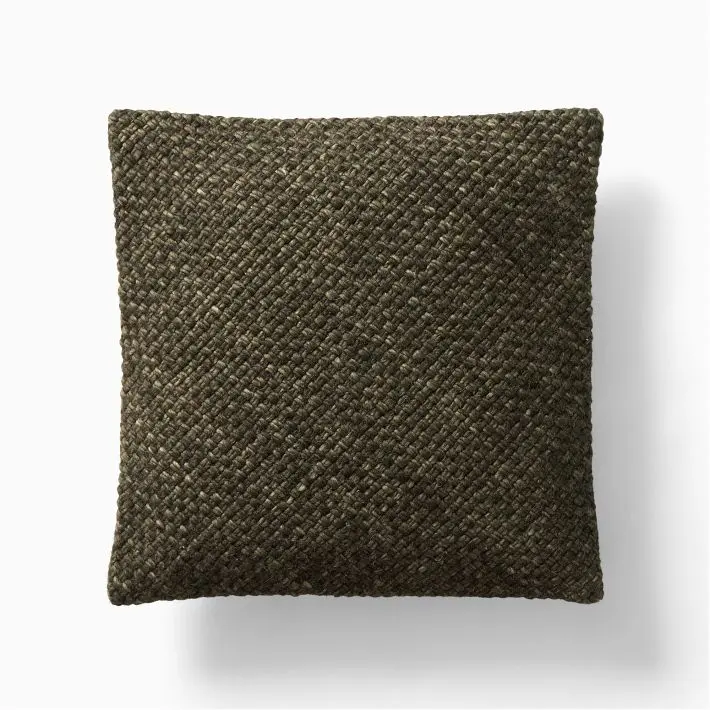 Heathered Basketweave Wool Pillow Cover image 6