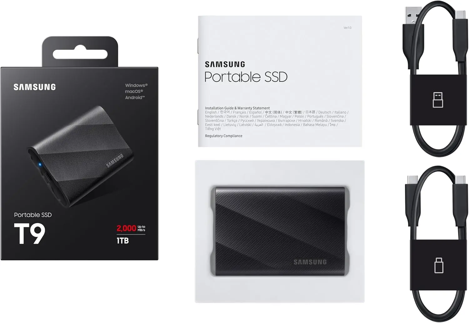 SAMSUNG T9 Portable SSD 4TB, USB 3.2 Gen 2x2 External Solid State Drive, Seq. Read Speeds Up to 2,000MB/s for Gaming, Students and Professionals,MU-PG4T0B/AM, Black (pack of 1) image 7