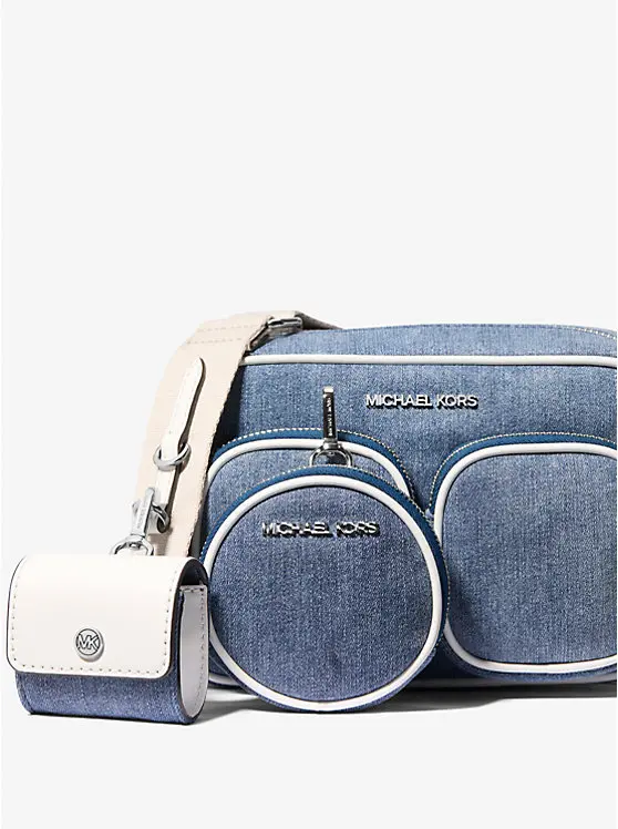 Jet Set Medium Denim Crossbody Bag with Case for Apple Airpods Pro image 2